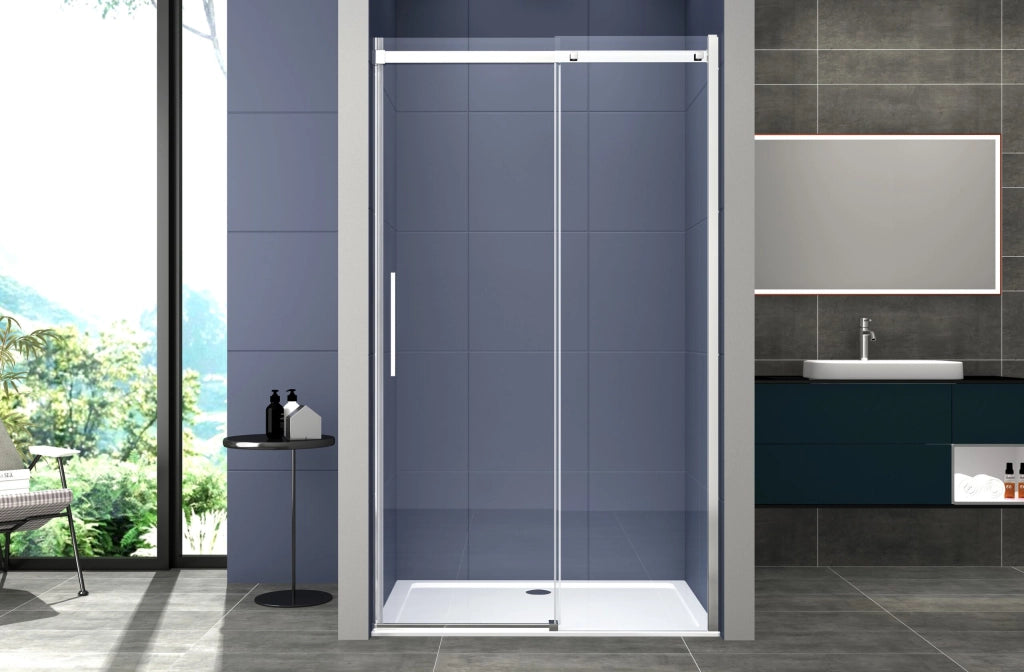 Box doccia 180 cm porta scorrevole SENZA TELAIO H200 cm cristallo 8mm MILLY profilo cromato