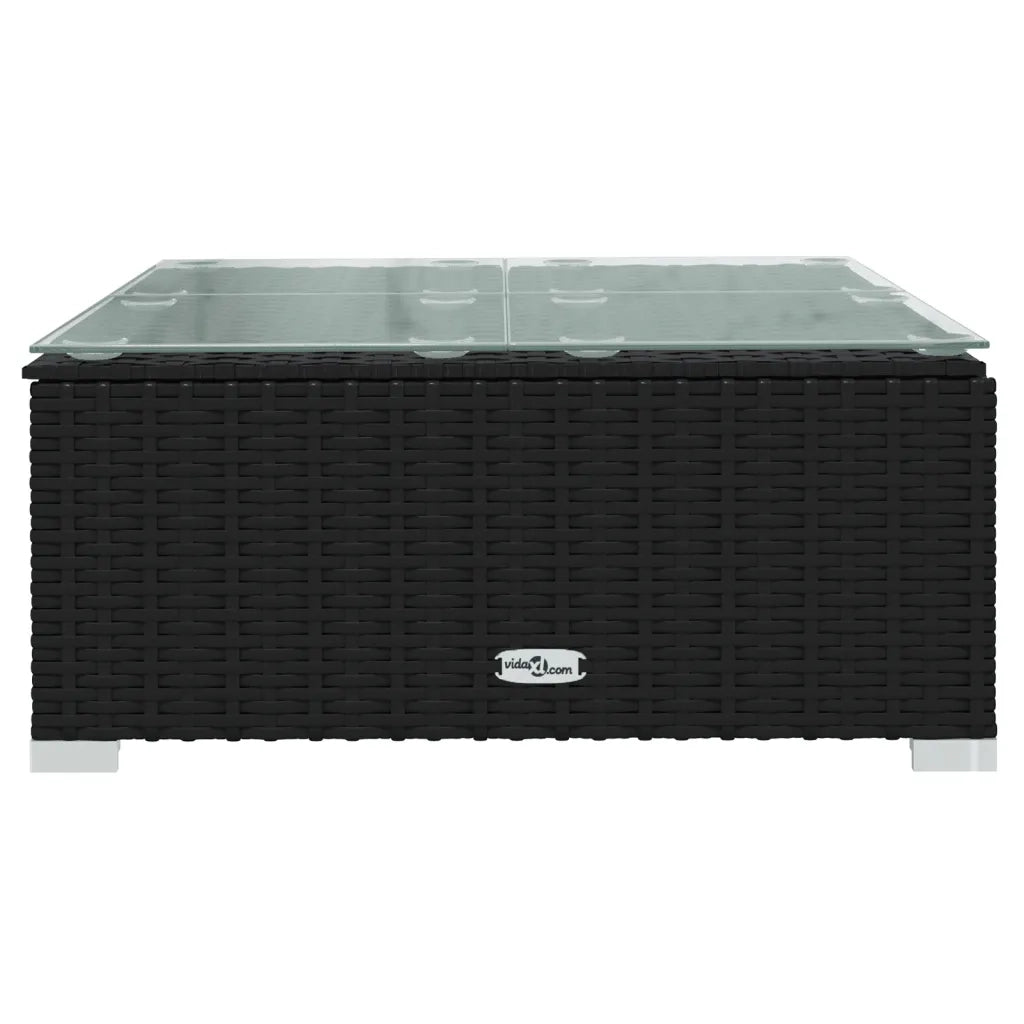 Set Divani da Giardino 5 pz con Cuscini in Polyrattan Nero cod mxl 35413