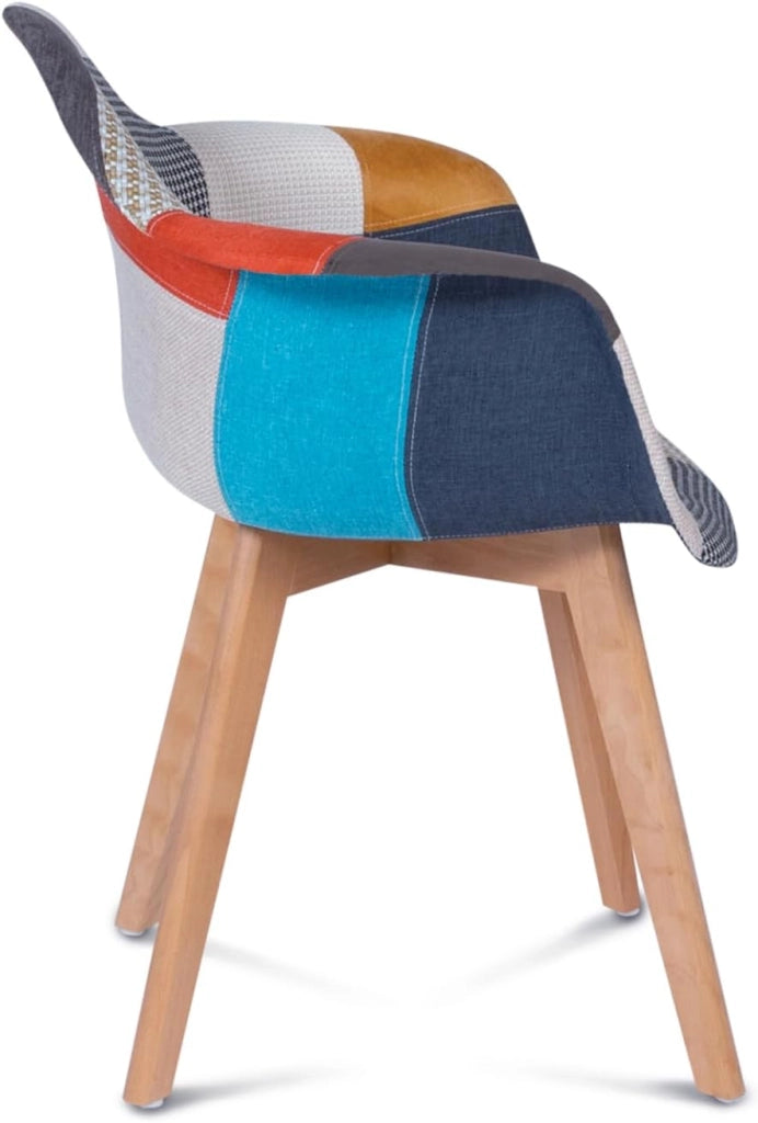 Set di 2 poltrone scandinavo con motivo patchwork multicolore SARA