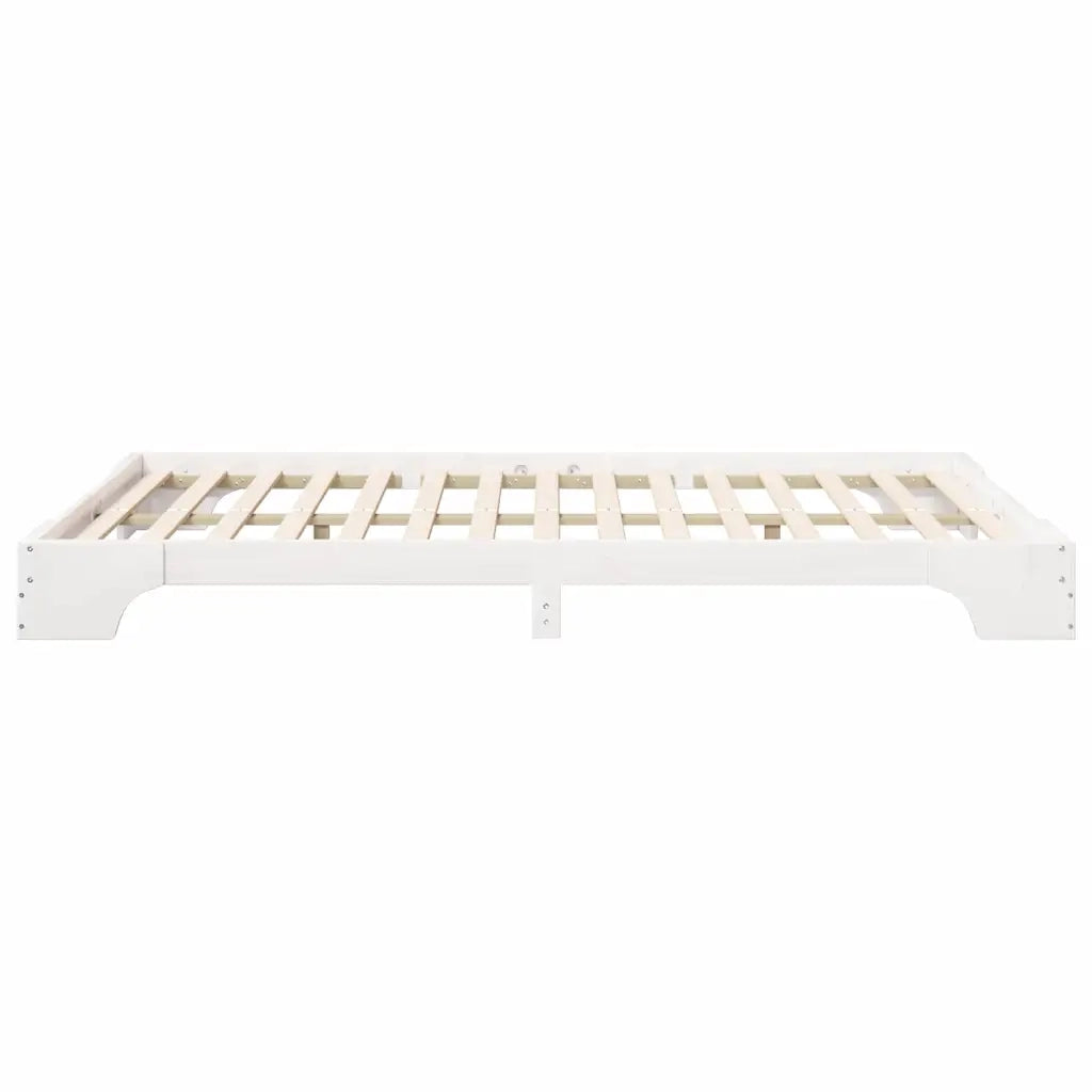 Struttura del letto Bianco 140 x 220 cm Pino massello 872921