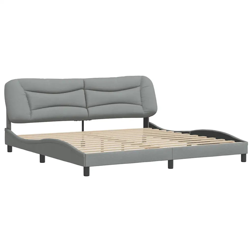 Giroletto senza Materasso Hvar Grigio Chiaro 200x200 cm Tessuto