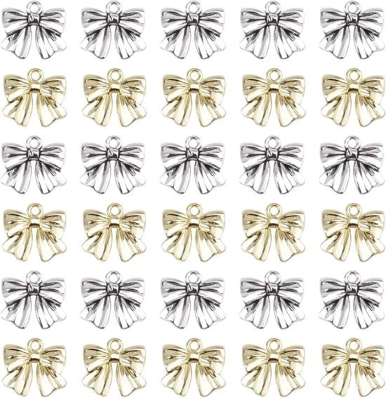 40 pezzi di strik per gioielli - Lega dorata e argentea a forma di farfalla per donne - Per orecchini, collana, attività di fai da te per San Valentino
