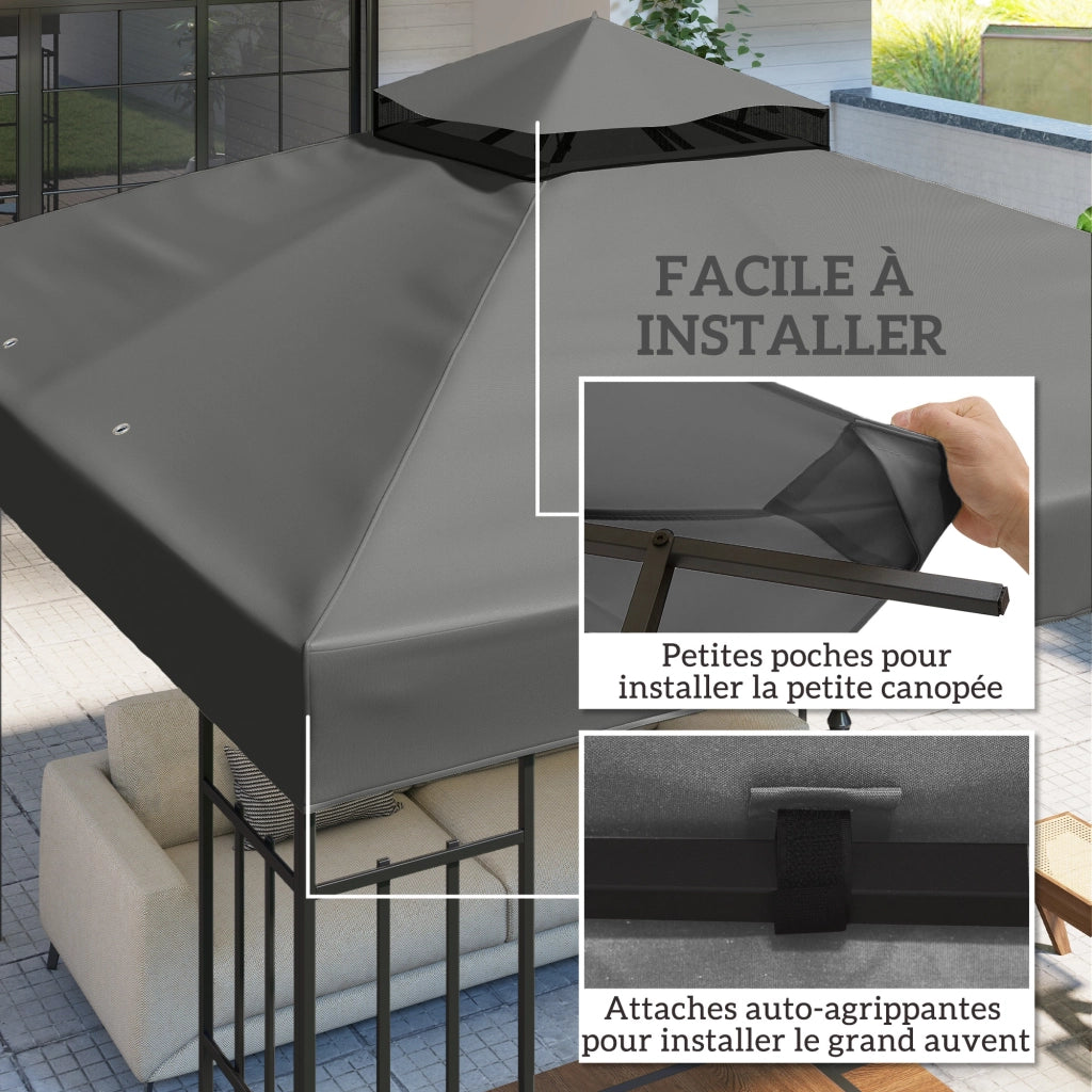 Tenda da giardino 3x3m ¨C zephmum ¨C grigio scuro UPF30+