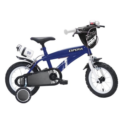 Bicicletta esperia 23569 bimbo flash con rotelle e accessori blu