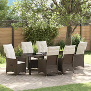 Set da Pranzo per Giardino con cuscino 7 pcs Marrone polyrattan 3379546