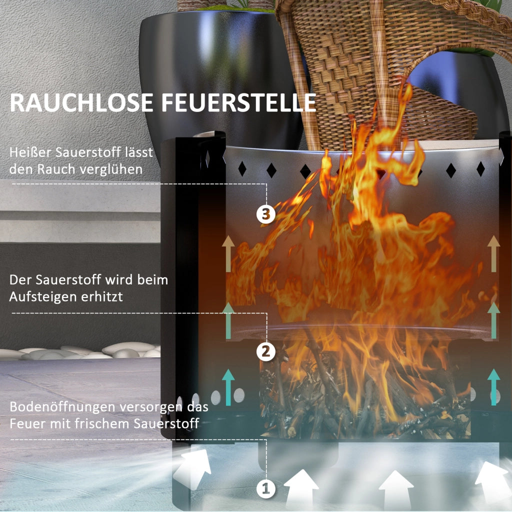 Braciere Feuertonne Fuoco Giardino ¨C zephmum ¨C 45x45x42 cm Nero Bronzo