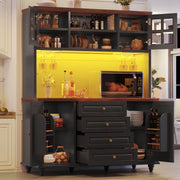 HIGHBOARD Cucina 140x40x179,5 cm MDF Nero con illuminazione RGB LED