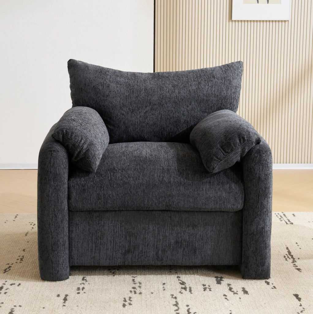 Poltrona 96x82x84 cm in ciniglia grigia， 1 posto