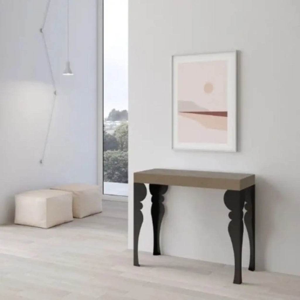 Consolle allungabile 90x40/196 cm Paxon Small Premium tortora gambe antracite