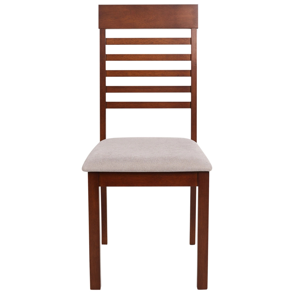 Set di 2 sedie da pranzo imbottite in legno scuro tortora stile tradizionale