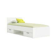 Letto singolo Zone, Sommier per camera da letto, Giroletto per stanza, Struttura porta materasso, 200x90 h74 cm, Bianco opaco