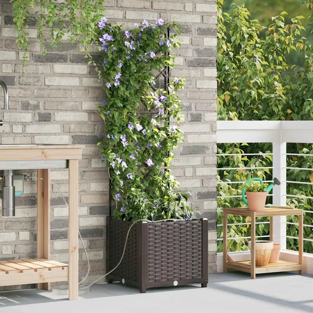 Vaso da giardino Marrone 40 x 40 x 142 cm Plastica 42002826