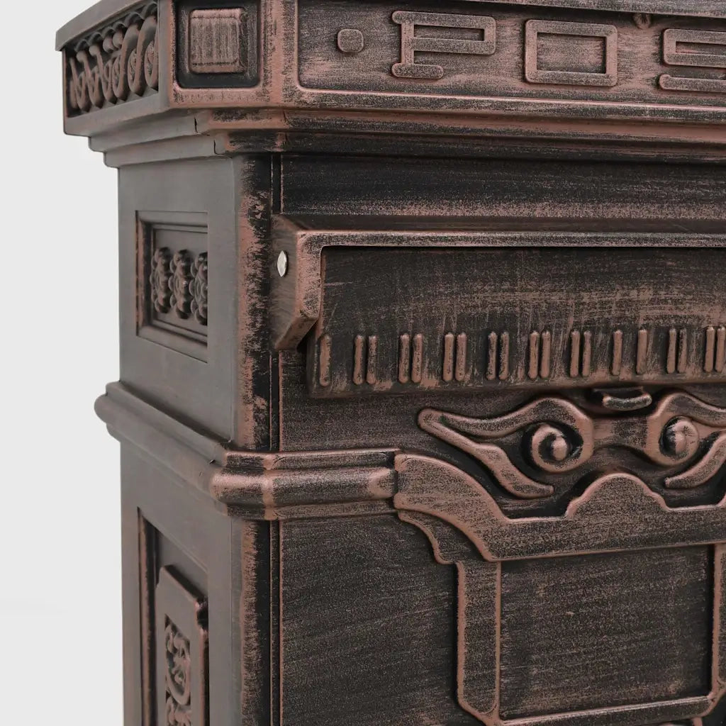 Cassetta della Posta in Alluminio Inossidabile Vintage Bronzo 43892
