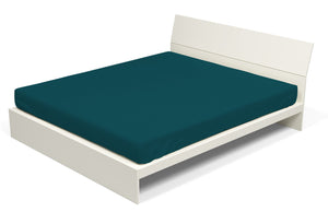 Lenzuolo Sotto con Angoli ed Elastico Tinta Unita Verde Petrolio Singolo