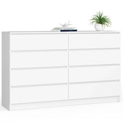 Cassettiera AKORD K160 Bianca 160 cm 8 cassetti 160x40x99 cm