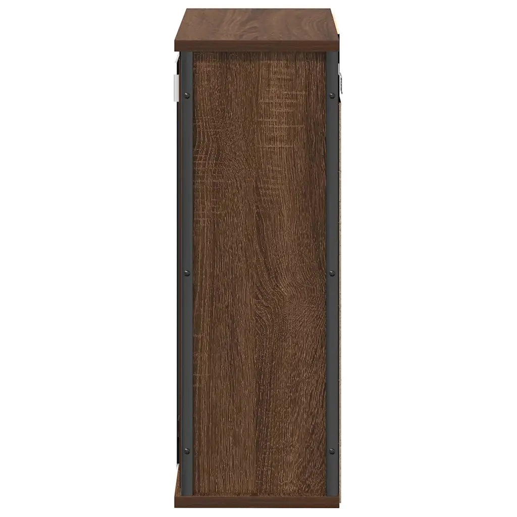 Pensile da Bagno con Specchio Rovere Marrone 50x21x60 cm 861906