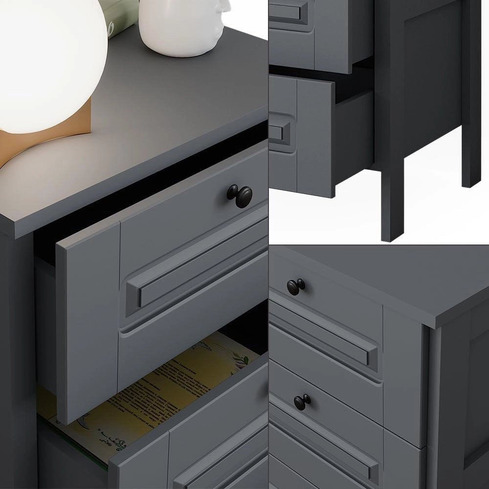 Cassettiera Ajaton, Grigio, 60 x 88.4 cm, adatto per riporre abbigliamento per bambini e giocattoli