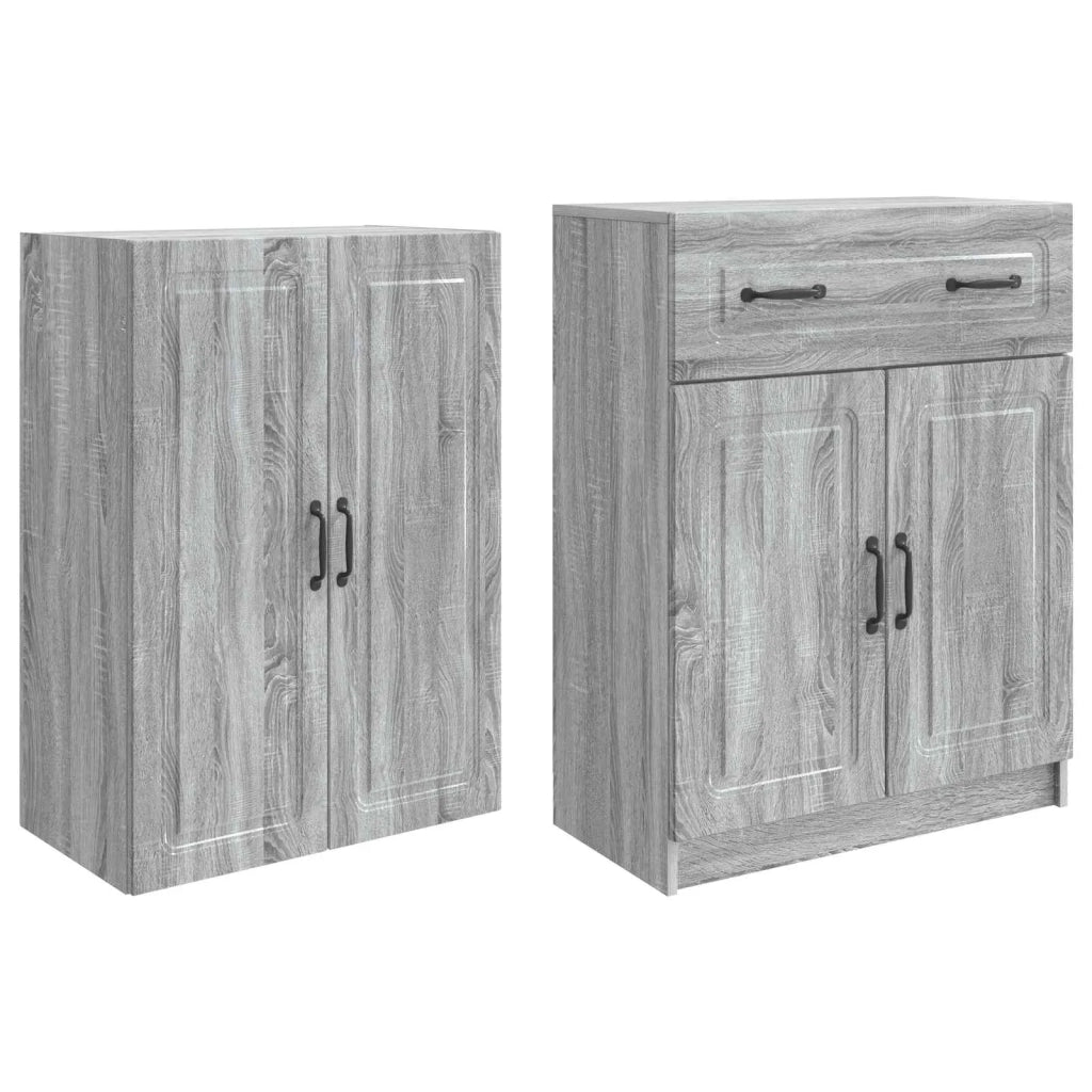 Set di armadi 2 pcs Sonoma grigio Legno ingegnerizzato