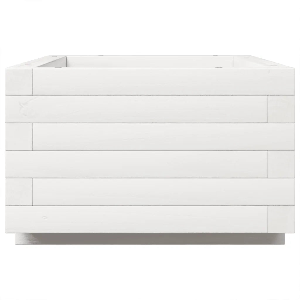 vidaXL Fioriera da Giardino Bianca 70x40x26,5cm Legno Massello di Pino
