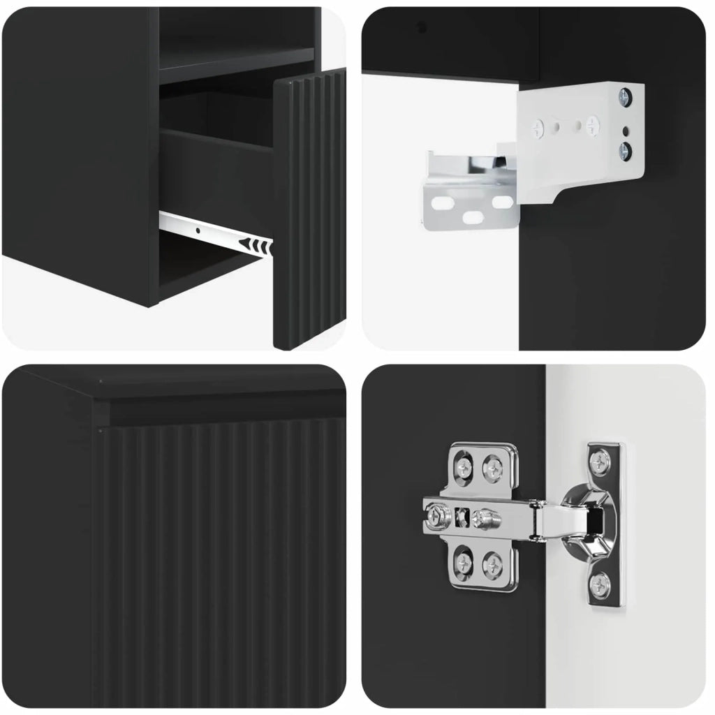 Set di Armadi da Bagno 3 pz Nero 53 x 35 x 63 cm 3405658