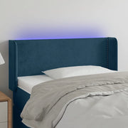 Testiera a LED Blu Scuro 103x16x78/88 cm in Velluto