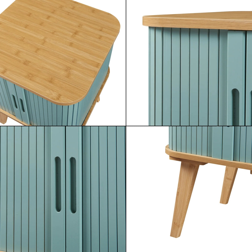 Tavolino in bambù 59 x 45 x 45 cm blu naturale 03_0010969