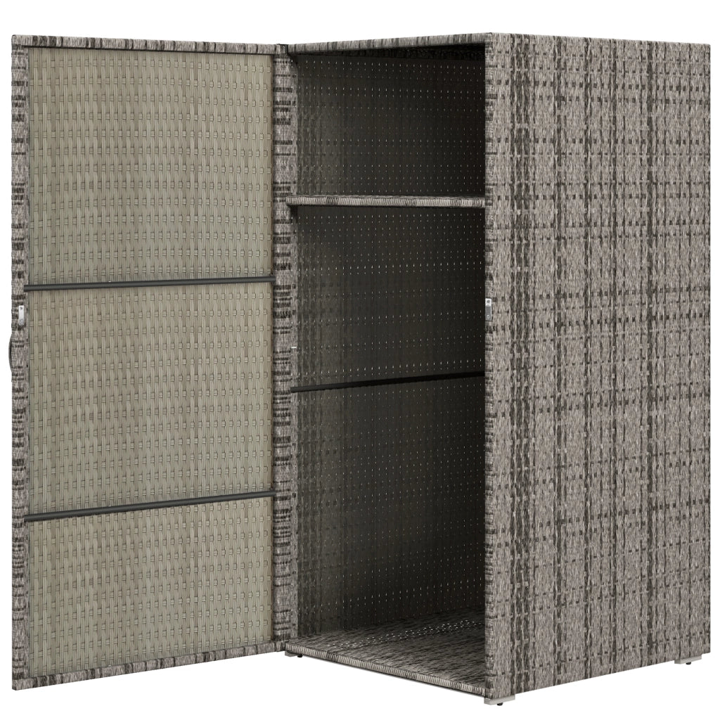 Armadio da Giardino in Polyrattan PE ¨C zephmum ¨C Grigio 60x63x120cm