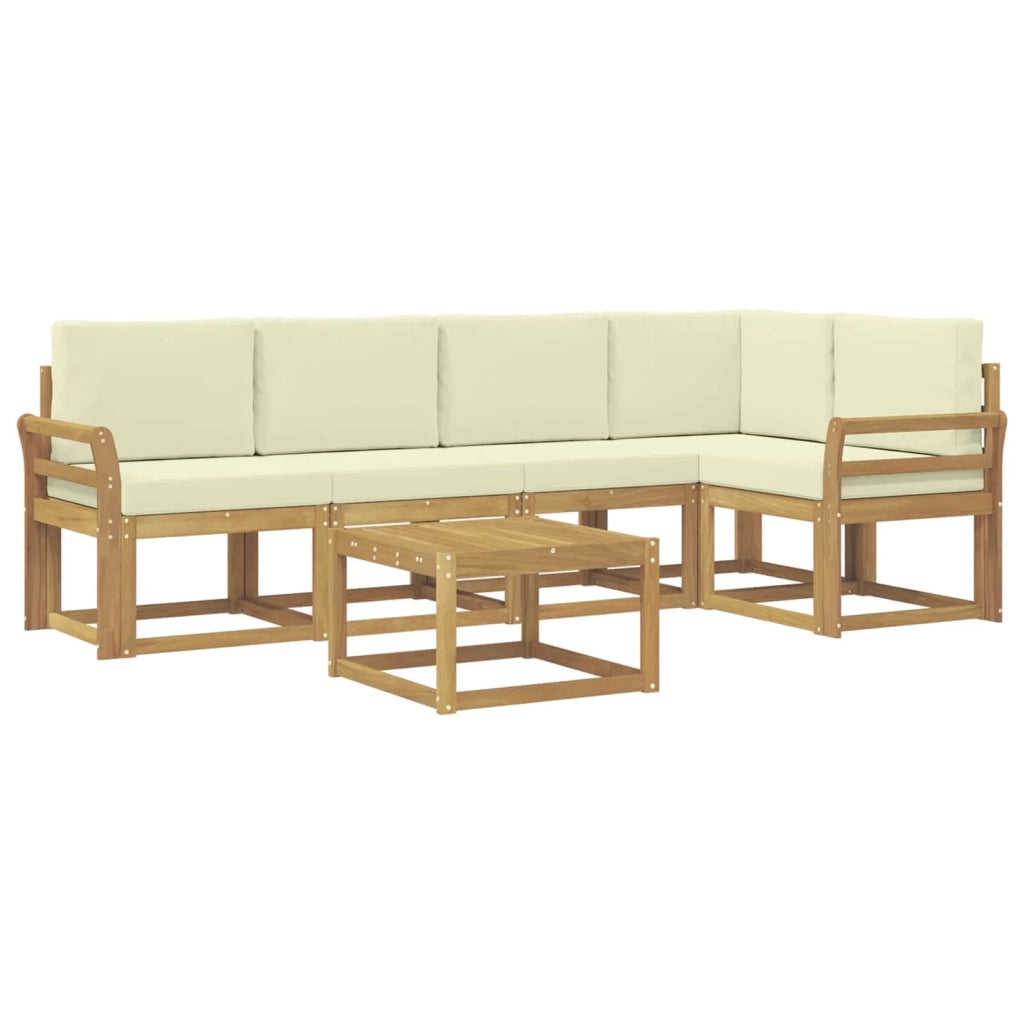 Set di divani da esterno con cuscino 6 pcs Bianco e Crema 3387664