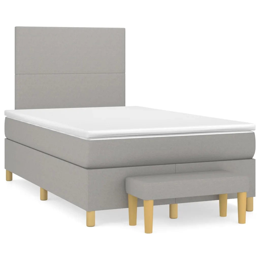 Giroletto a Molle con Materasso Grigio Chiaro 120x200cm Tessuto 3136981