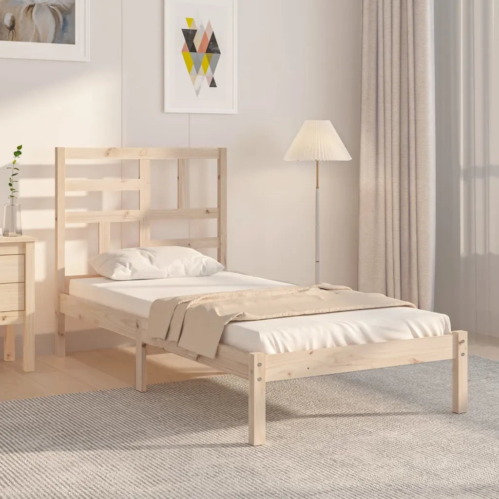 Giroletto-Struttura Letto in Legno Massello 90x190 cm Single 925173