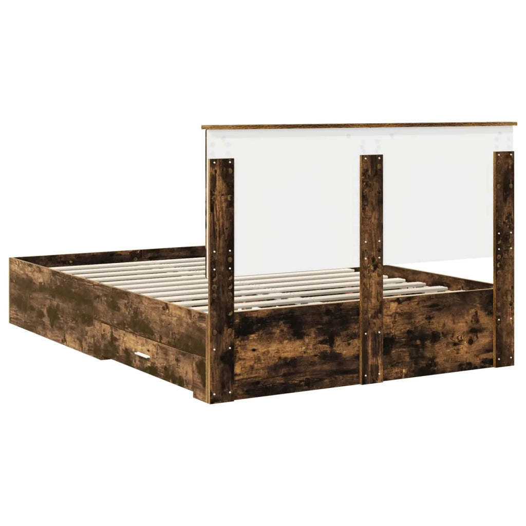 Struttura del letto Rovere fumé 140 x 200 cm Legno multistrato 3409653