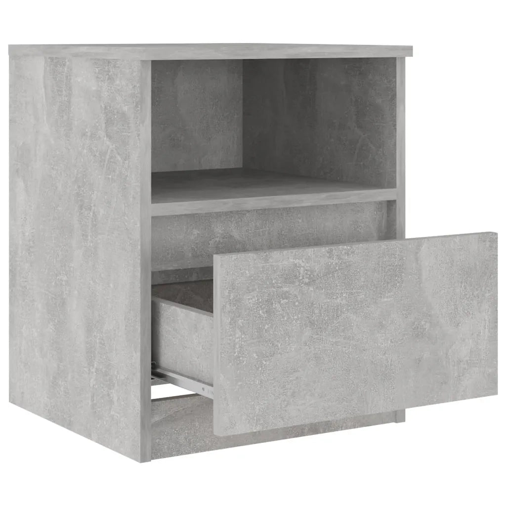 Comodino Grigio Cemento 40x40x50 cm in Legno Multistrato 806165