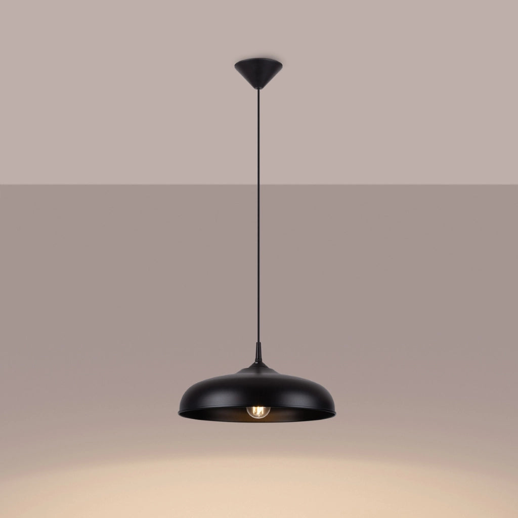 Lampada a sospensione nera ROSELA 1xE27 15W PureLume