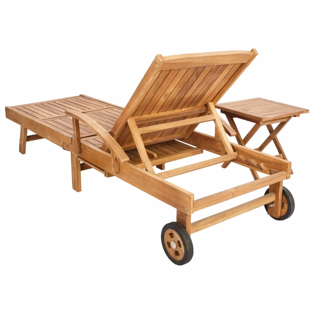 Lettino da sole con tavolo 2 pcs Marrone 40 x 40 x 40 cm