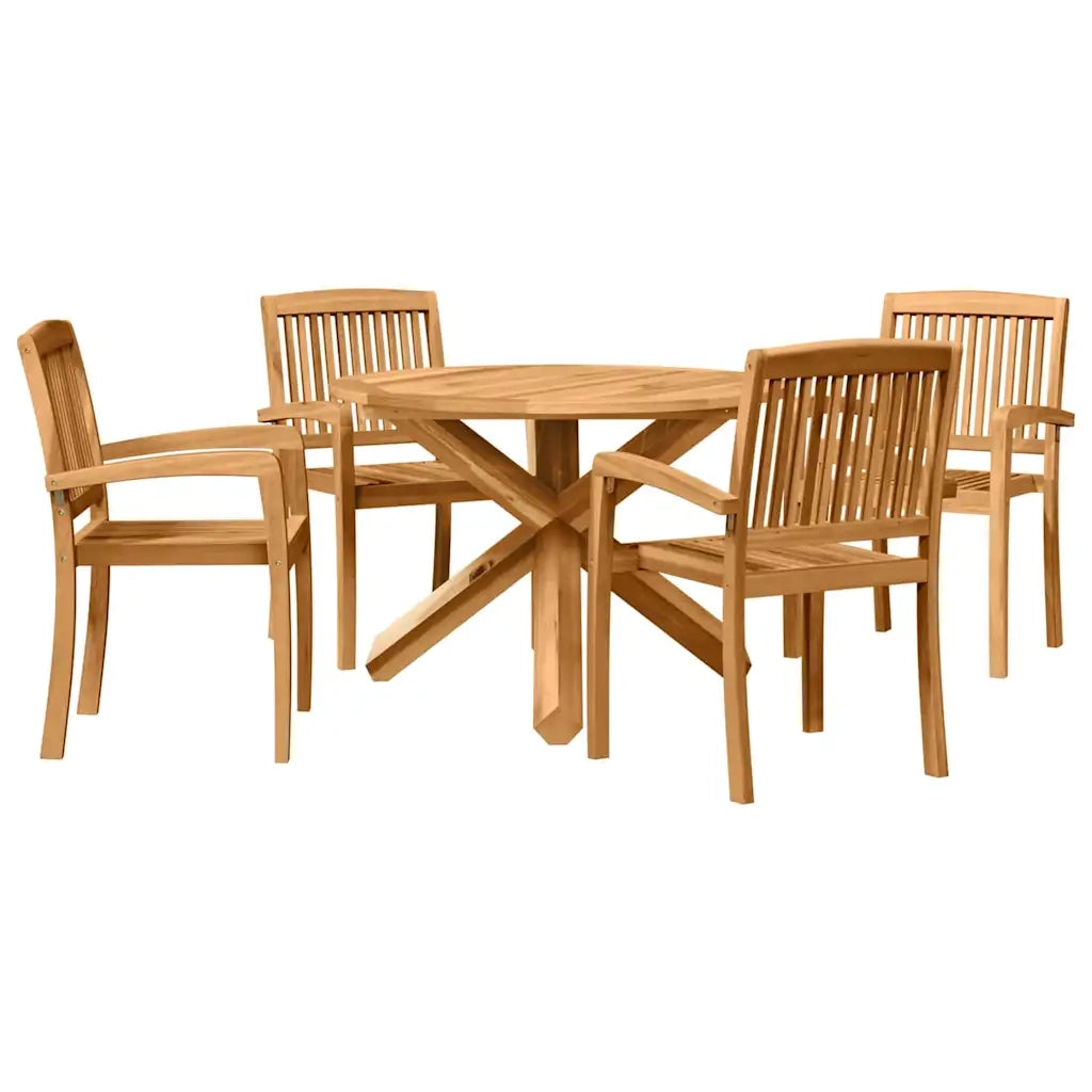 vidaXL Set da Pranzo per Giardino 3 pcs Marrone Legno: Acacia solida