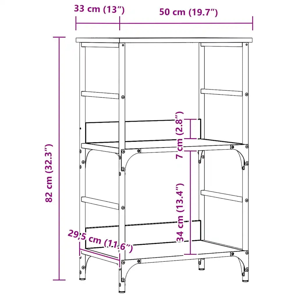 Libreria Rovere Artigianale 50x33x82 cm Legno Multistrato 857465