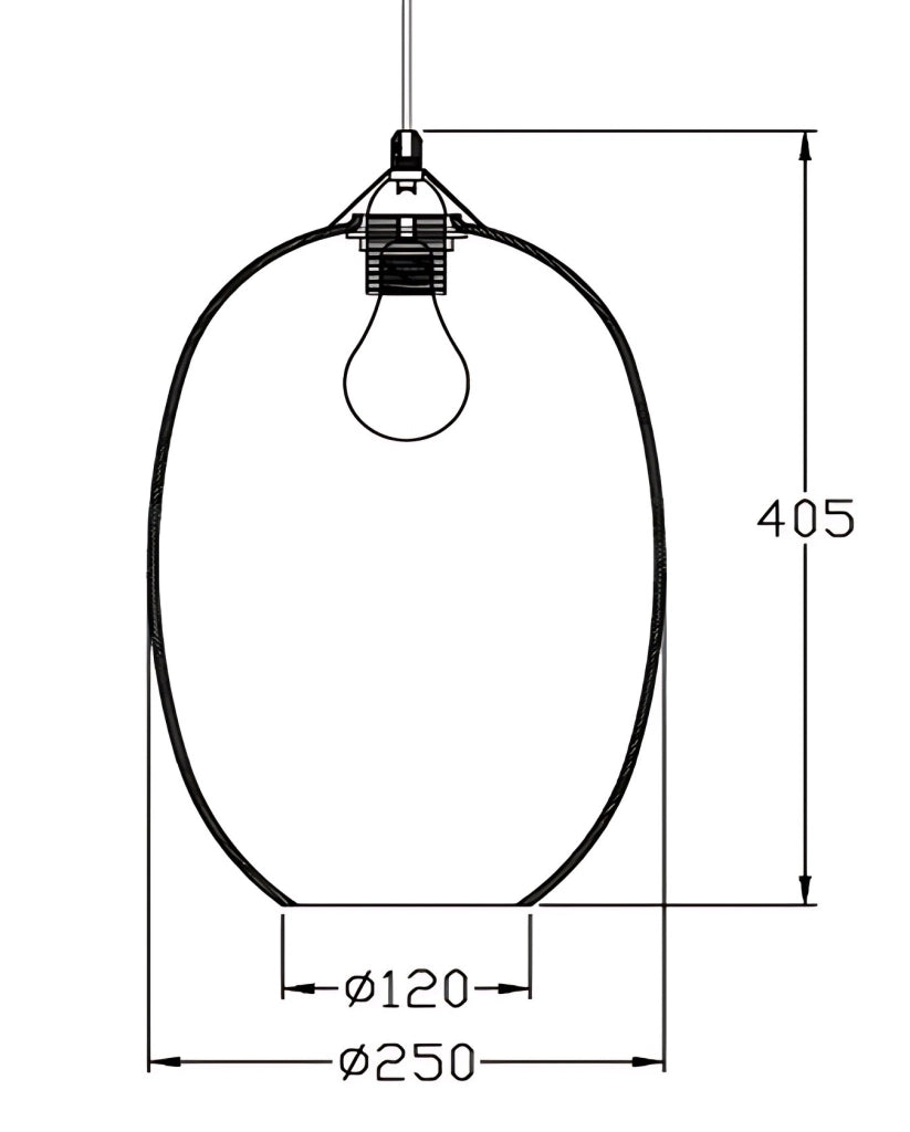 Kit Luci sospensione in vetro soffiato Fumé E27 - Design moderno ed elegante per illuminazione d'interni, diametro 250mm, altezza 360mm, IP20
