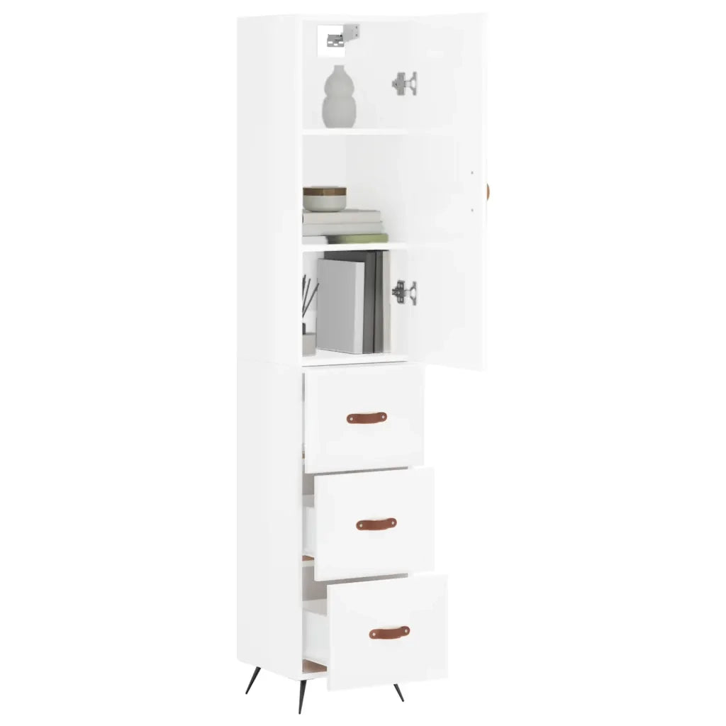 Credenza 34,5x34x180 cm in Legno Multistrato Bianco Lucido 3198827
