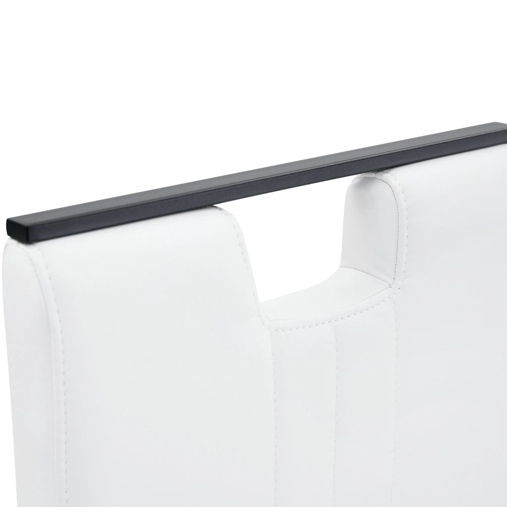 Sedia da Pranzo con Schienale Ergonomico e Piedini Antiscivolo in PU Bianco 75 × 47.5 × 44.5 cm