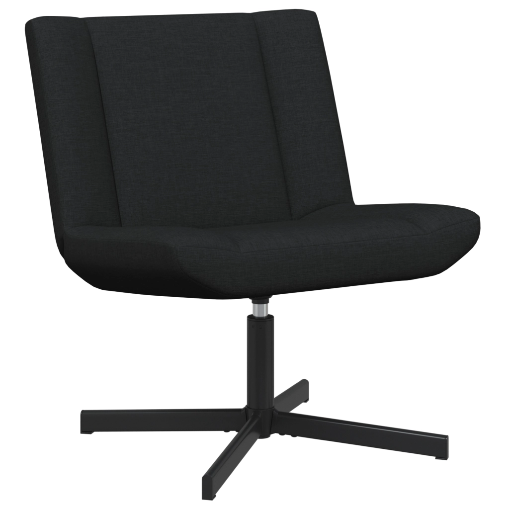 Sedia Girevole Nera Tessuto, Metallo Standard Girevole