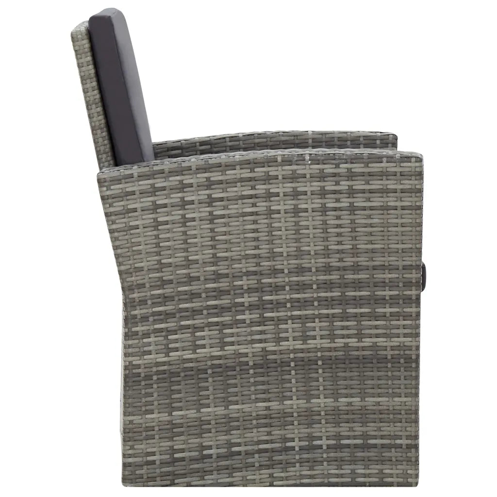 Set Divani da Giardino 4 pz con Cuscini in Polyrattan Grigio cod mxl 35278