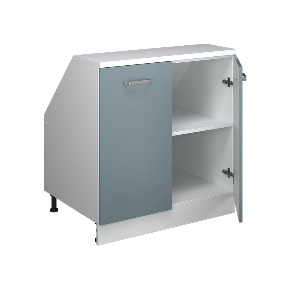 Mobile sottotetto Rion Grigio-blu/Bianco 80 x 83.8 cm con 2 porte, carcassa 60 cm profondità Vicco