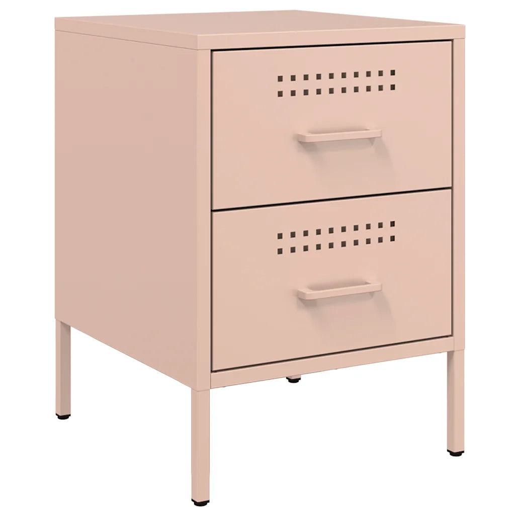 Comodini 2 pz Rosa 36x39x50,5 cm in Acciaio