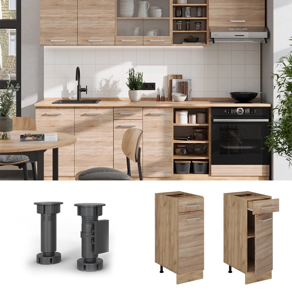 Mobiletto base per cucina R-Line Sonoma/Rovere dorato 30 cm, PL Rovere Vicco