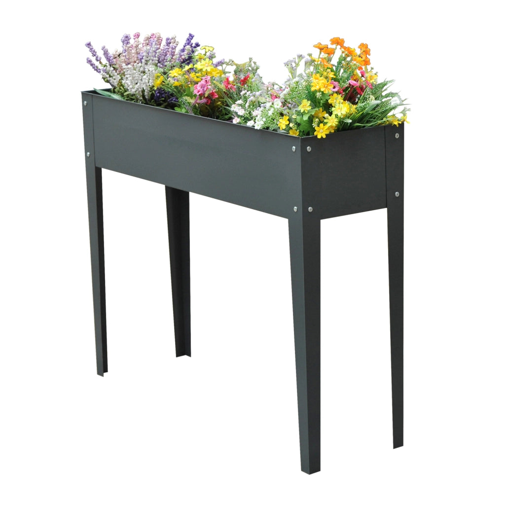 Vaso da Fiori con Piedi ¨C zephmum ¨C Grigio, Metallo, 100x30x80 cm
