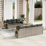 Set Divano da Giardino 8 pz con Cuscini Grigio in Polyrattancod mxl 90577