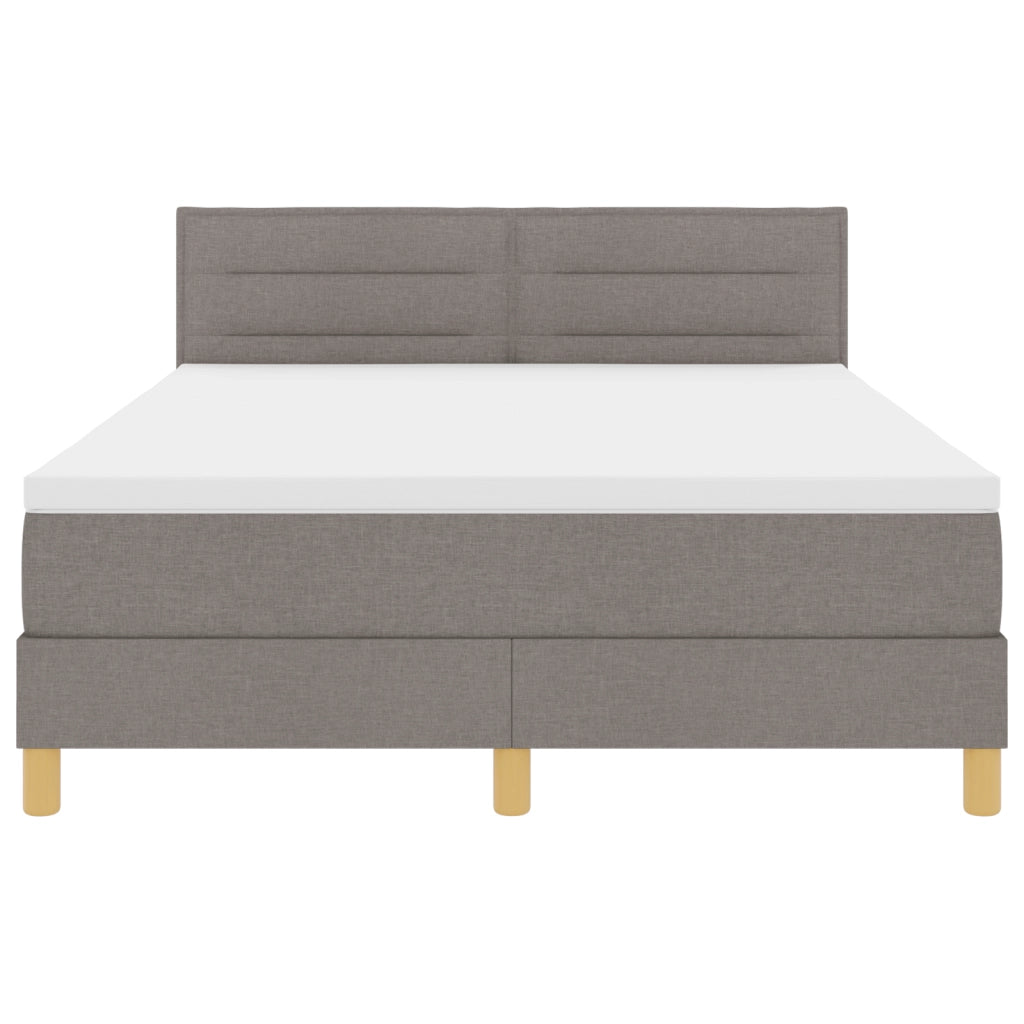 Letto con Box Spring e Materasso Tortora 140x190 cm Tessuto
