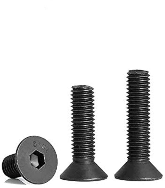 Viti Sottoposte - 20 Pezzi - Viti a 6 Ghiaccio - M3/M4/M5/M6/M8 - Lunghezza della Vite 20 mm - Colore Nero