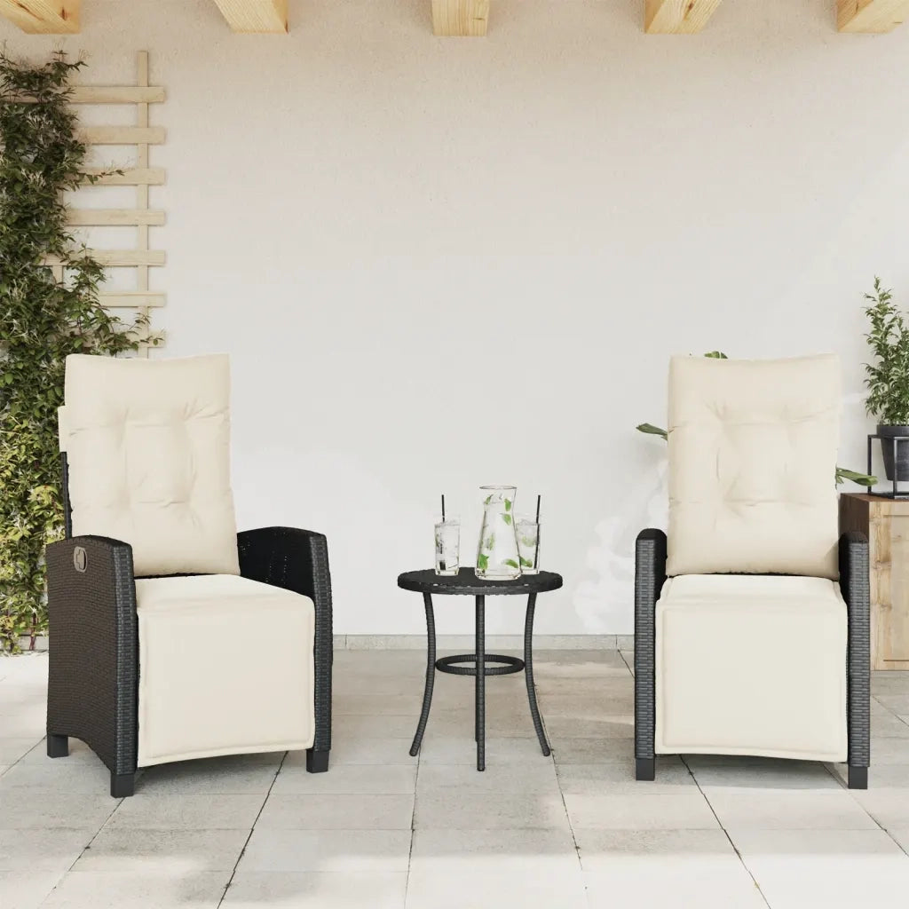 Sedie da Giardino Reclinabili 2 pz | Sedie da Esterno con Poggiapiedi Polyrattan
