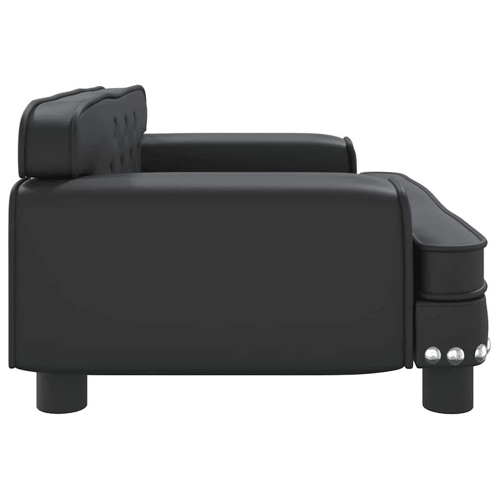 Cuccia per cani comoda cesta da divano 70 x 45 x 30 cm similpelle nera 02_0042832